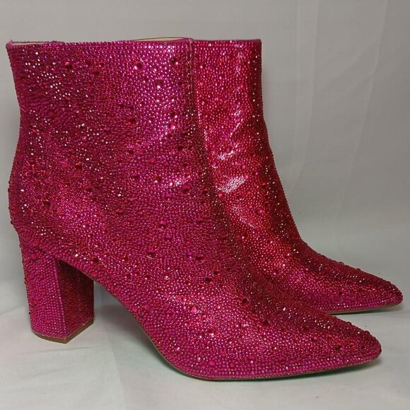 Betsey Johnson Womens Cady Fashion Ankle Boots in Fuchsia 9.5 M US *Gently Used - Picture 1 of 12